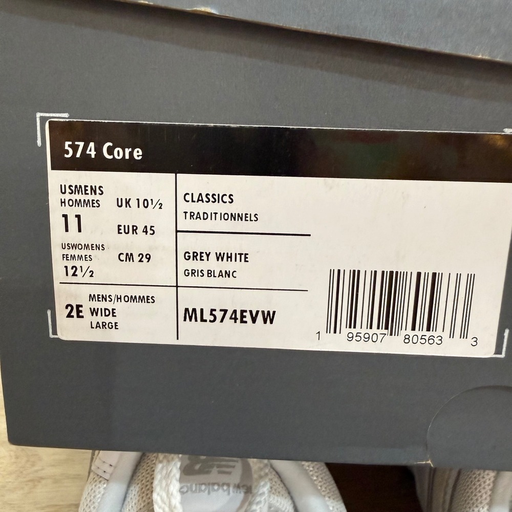 New Balance 574 Core Nimbus Cloud White Mens 11 Wide Sneakers With Box Normcore - Picture 9 of 10